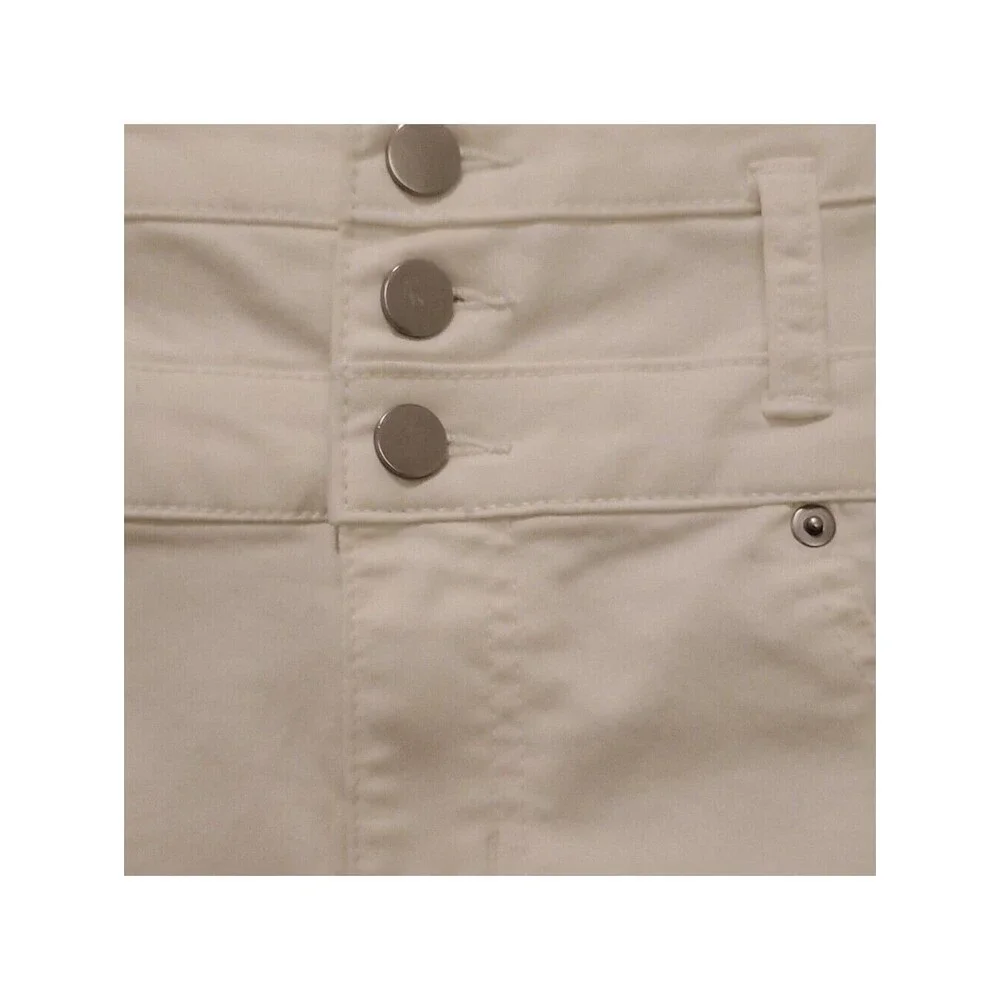 Junior White Denim Shorts High Waist Three Button